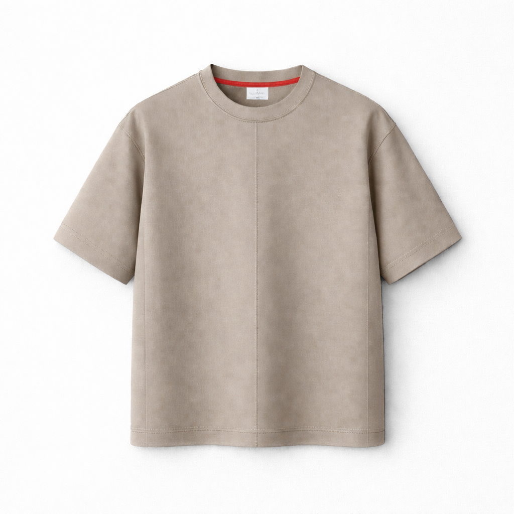 taupe rohe t-shirt on a white background