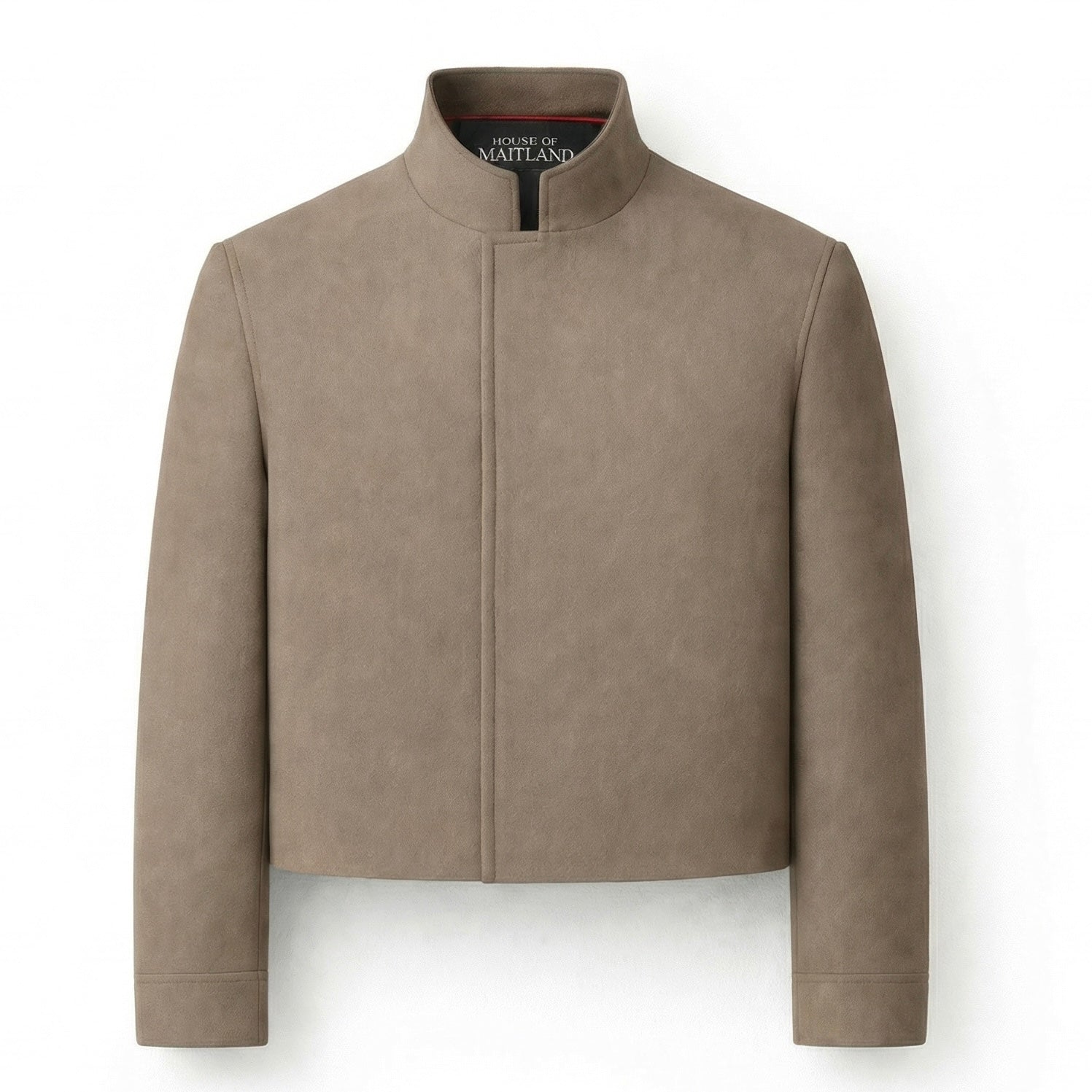 taupe calder jacket on a white background with 'House of Hatteland' branding.